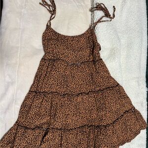 SHEIN Animal Print Ruffle Dress